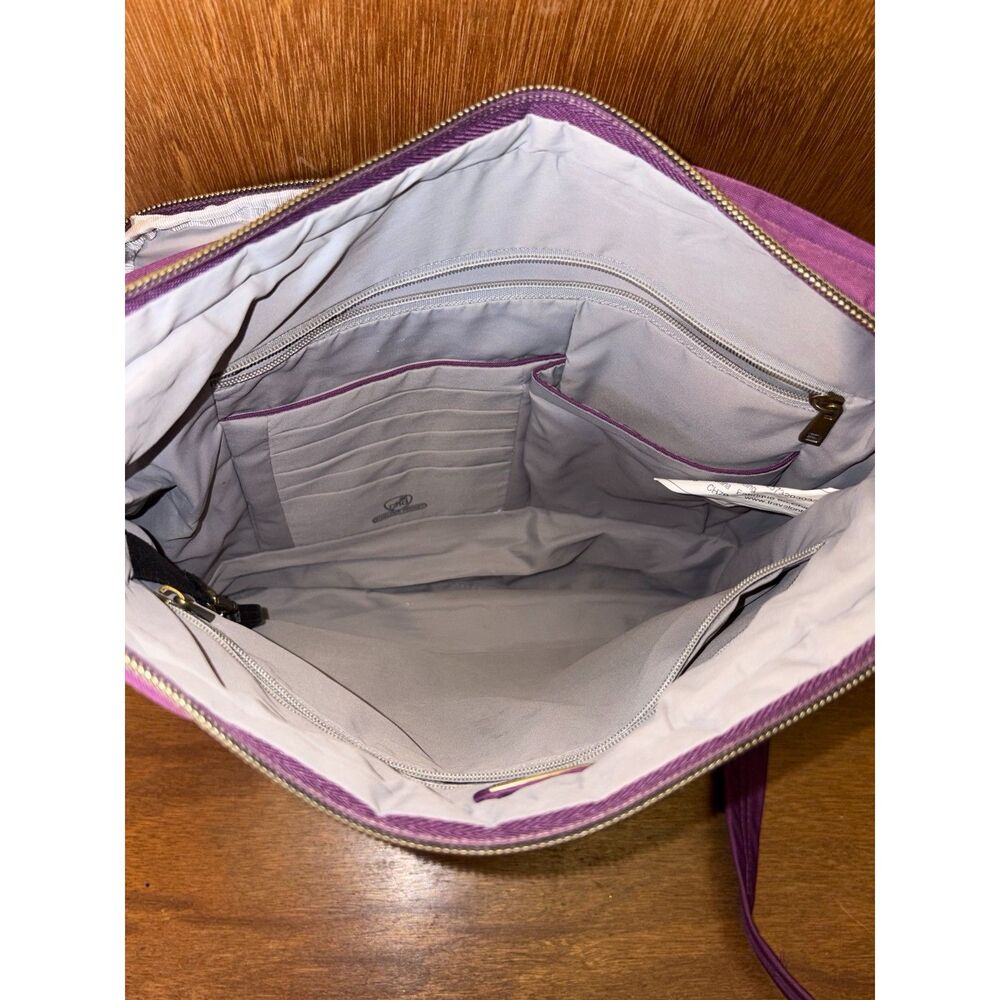Travelon Purple Anti-Theft Double Zip Crossbody Bag RFID Bocking, sz 14 x10 x 3 - Picture 12 of 16